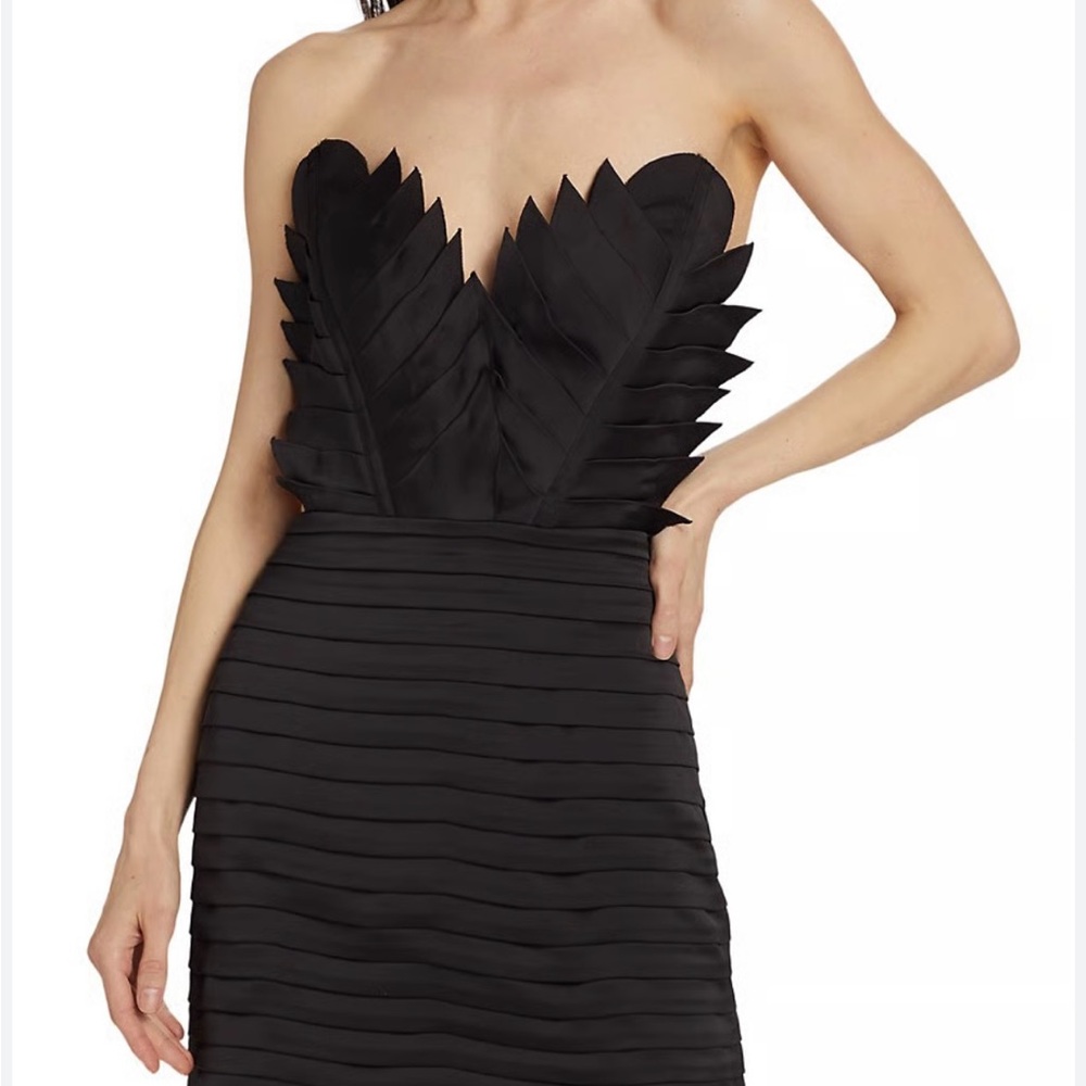 Ramy Brook Midnight Feathered Mini Dress